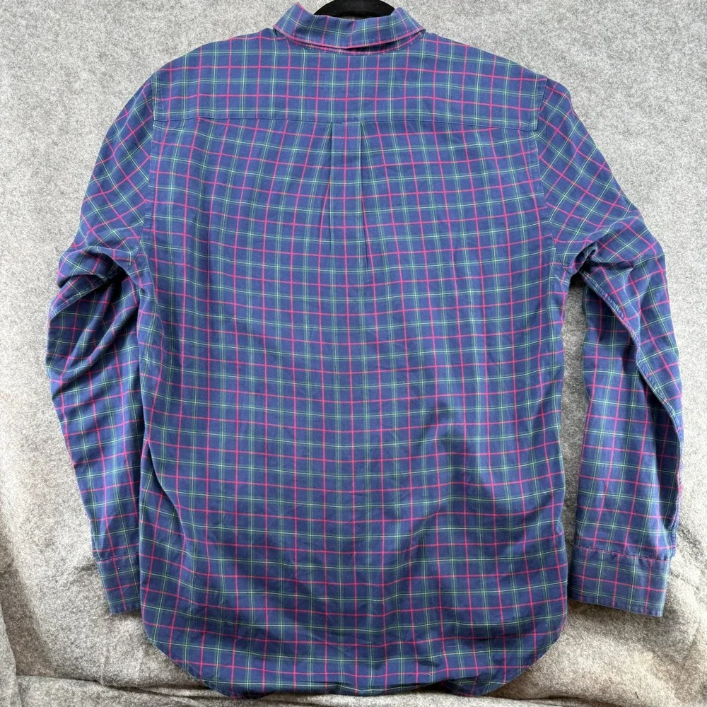 Vineyard Vines Button Down Mens S Blue Red Green Plaid Long Sleeve Cotton Shirt